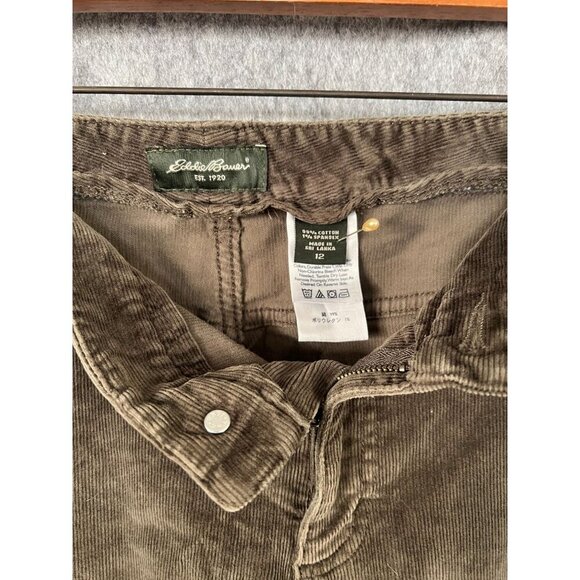 Eddie Bauer Women's khaki green Corduroy Pants Size 12 classic cut - Picture 3 of 7